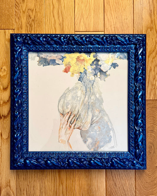 Veiled | Original Painting In Watercolor & Alcohol Ink On Paper | Wall Art Decor